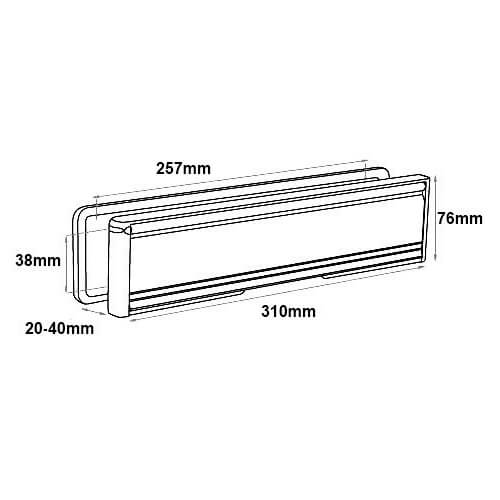 Fab & Fix Nu-Mail 12" Telescopic Letterplate for UPVC Doors - 20-40mm