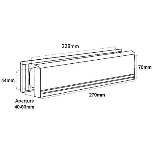 Map 11" Telescopic Letterplate for UPVC Doors - 40-80mm