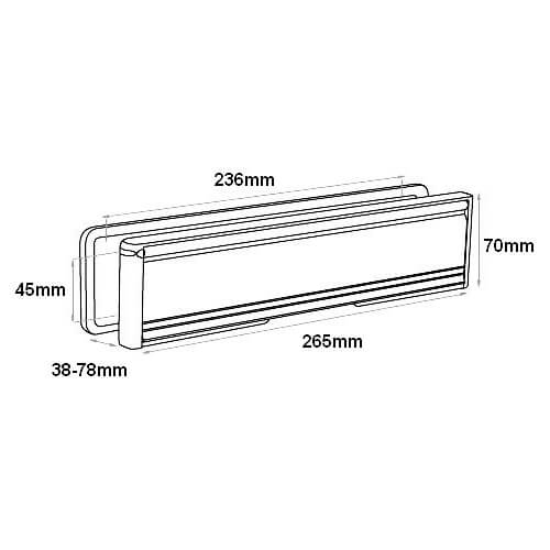 Welseal 10" Telescopic Letterplate for UPVC Doors - 40-80mm