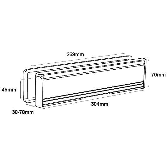 Yale Contura 12" Telescopic Letterplate for UPVC Doors - 40-80mm