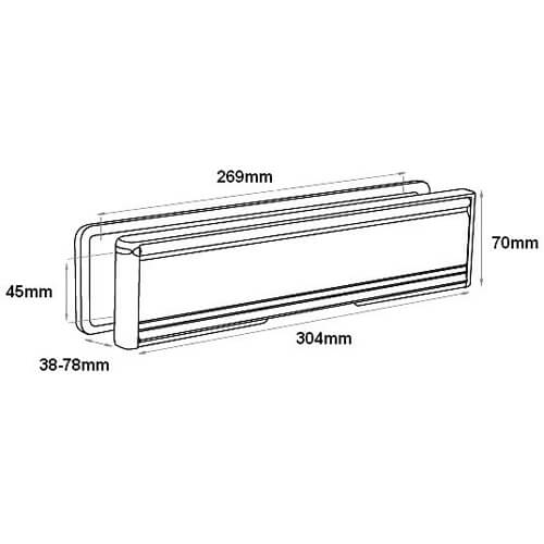 Yale Contura 12" Telescopic Letterplate for UPVC Doors - 40-80mm