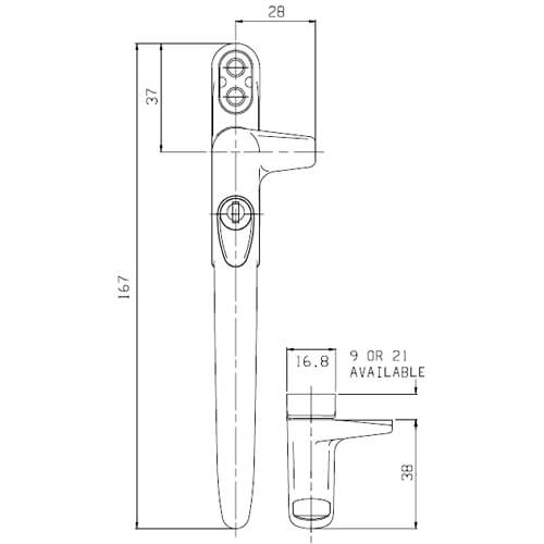 Securistyle Virage Locking Cockspur Handles for UPVC or Wooden Casement Windows