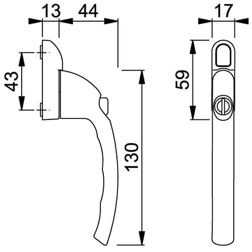 Hoppe Tokyo Inline Locking Espag UPVC UPVC Window Handles