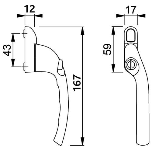 Hoppe Tokyo Offset Locking Espag UPVC UPVC Window Handles