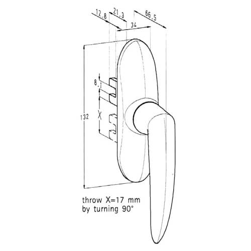 Sobinco Non-Locking Fork Drive Window Handle