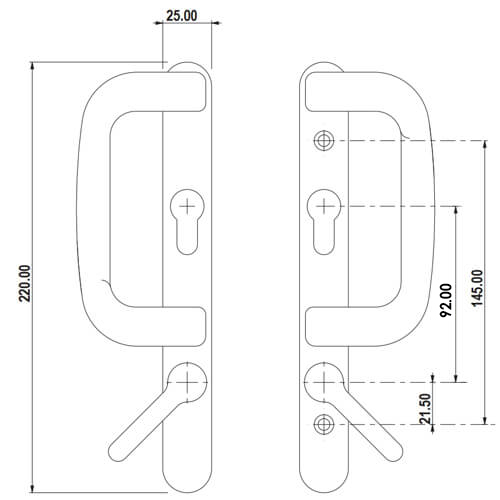 Trojan Sparta Handle Set for Patio Doors