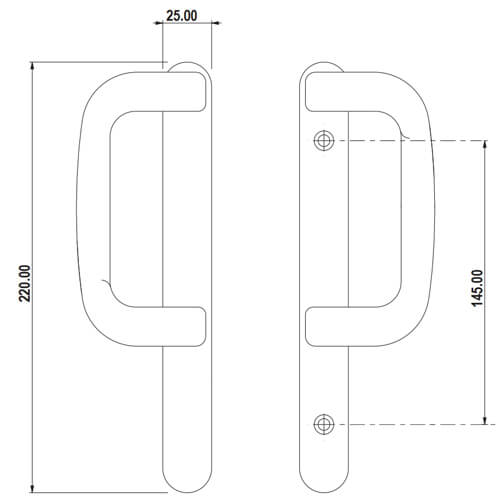 Fuhr 3000 Series Dummy Handle Set for Patio Doors