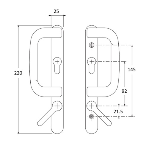 Trojan Sparta Handle Set for Patio Doors