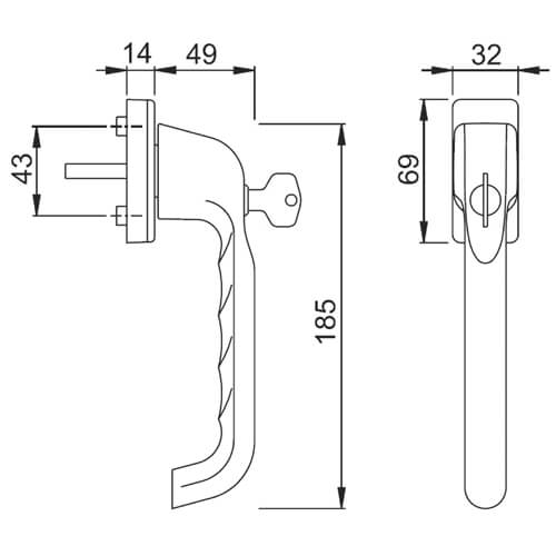 Hoppe London Handle Set for Patio Doors