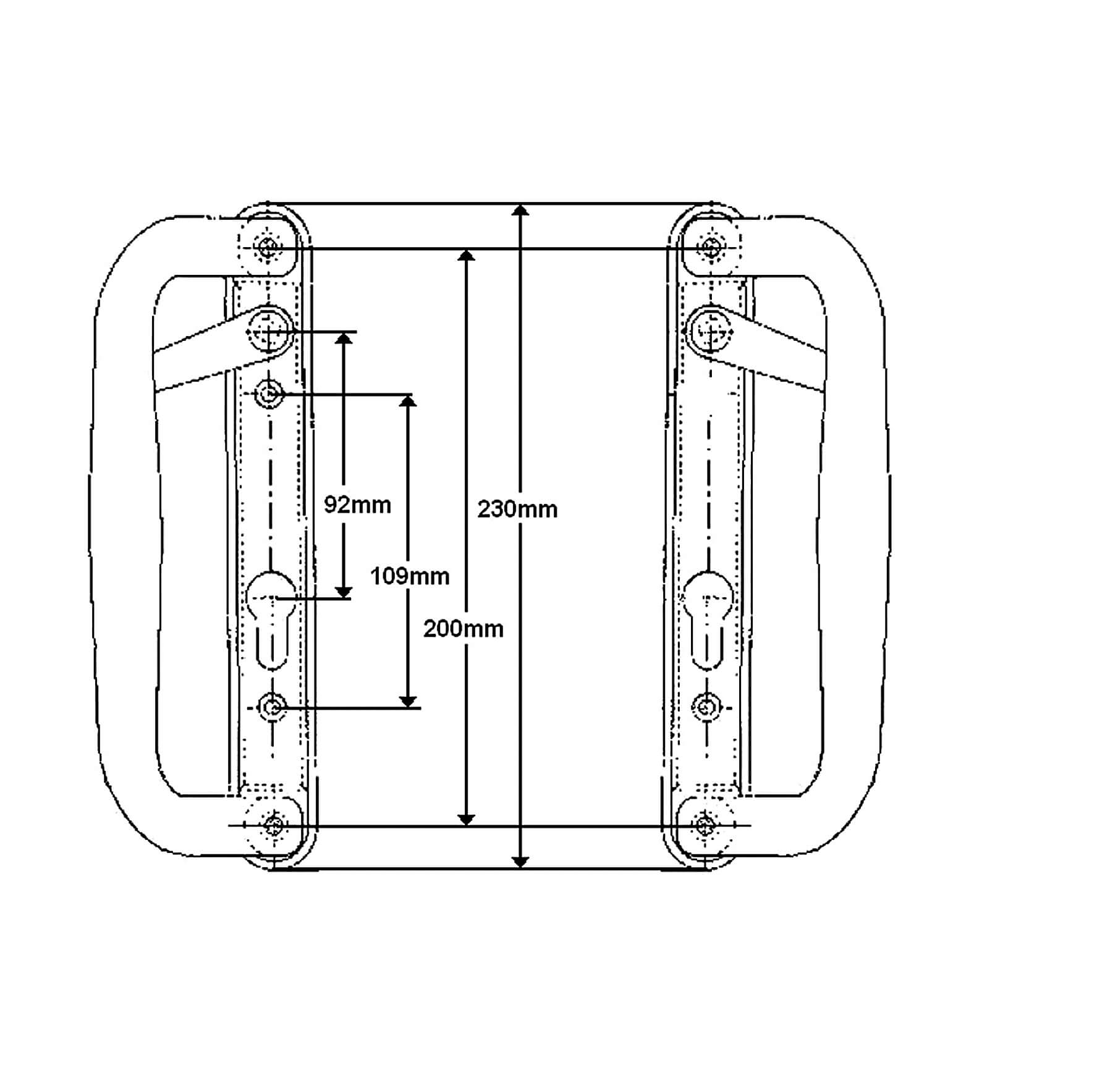 Mila Trinity Handle Set for Patio Doors