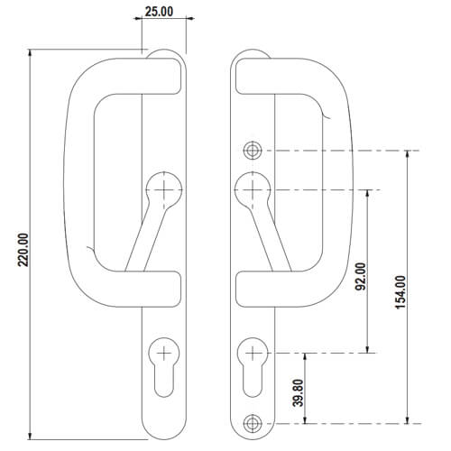 Paddock Handle Set for Patio Doors