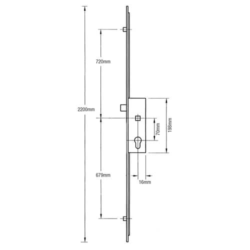 GU Ferco Latch 2 Rollers Multipoint Door Lock