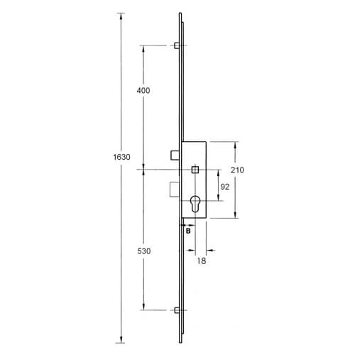 KFV Latch Deadbolt 2 Rollers Lift Lever Multipoint Door Lock