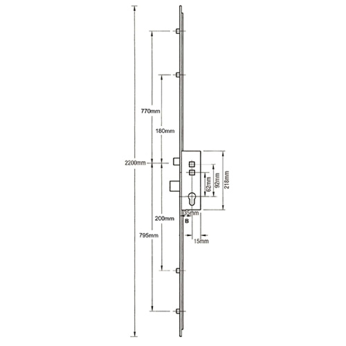 Avocet Latch Deadbolt 4 Rollers Double Spindle Multipoint Door Lock