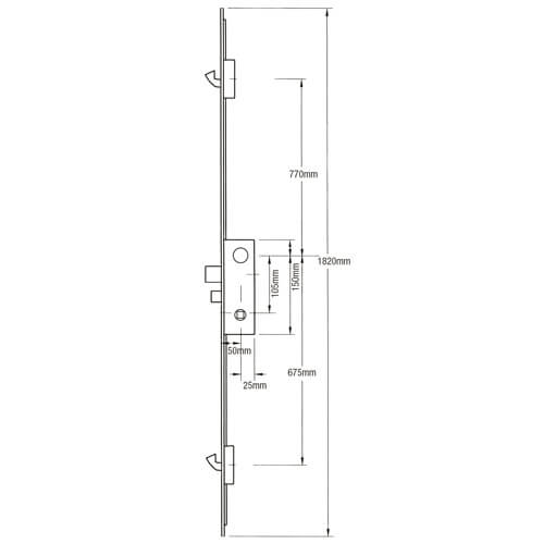 Fix 2025 Latch Deadbolt 2 Hooks Lift Lever Multipoint Door Lock (Scandinavian Cylinder Version)