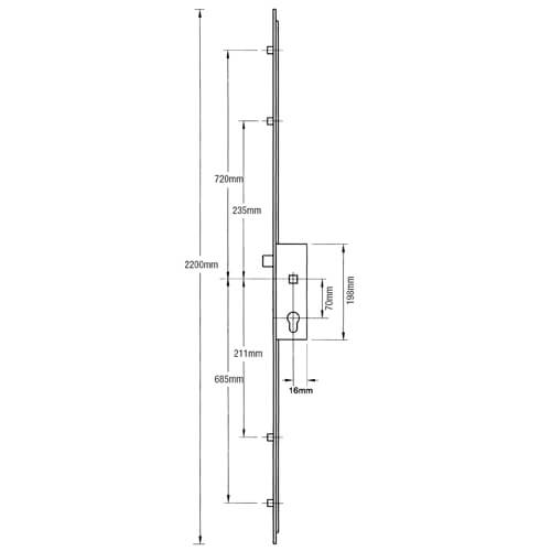 GU Ferco Latch 4 Rollers Lift Lever Multipoint Door Lock