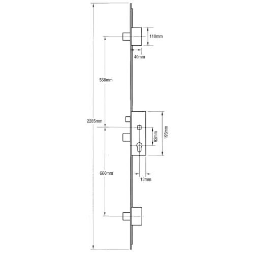 GU Europa Latch 3 Deadbolts Multipoint Door Lock - Fast Locking