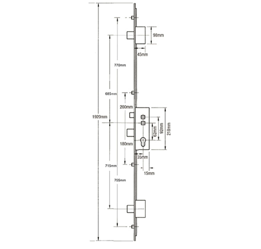 Avocet Latch 3 Deadbolts 4 Rollers Double Spindle Multipoint Door Lock