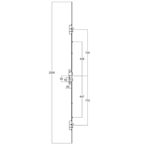 Lockmaster Latch Deadbolt 2 Hooks 2 Anti Lift Pins 2 Rollers Lift Lever or Double Spindle Multipoint Door Lock - Option 1 (top hook to spindle = 720mm)