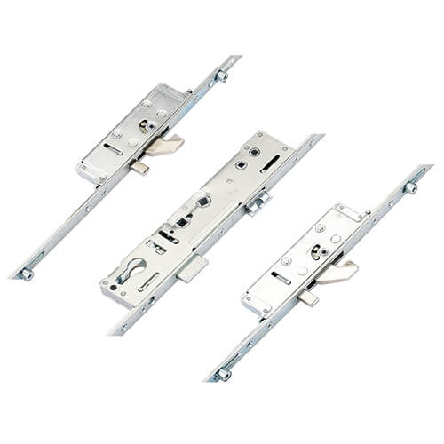Lockmaster Latch Deadbolt 2 Hooks 2 Anti Lift Pins 4 Rollers Lift Lever or Double Spindle Multipoint Door Lock - Option 2 (top hook to spindle = 621mm)
