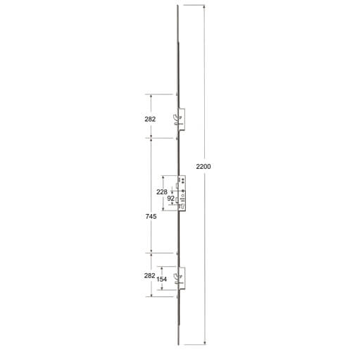 Milamaster Latch Deadbolt 2 Hooks 2 Anti Lift Pins 4 Rollers Double Spindle Multipoint Door Lock