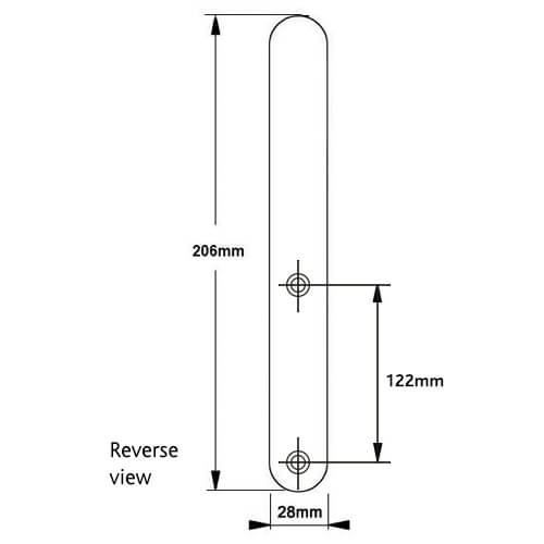 Fab & Fix Windsor Blank Exterior Only Unsprung 122mm Screw Centres