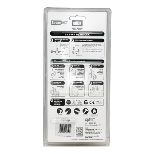 Union 2100 Strongbolt British Standard 3621:2007 Mortice Deadlock