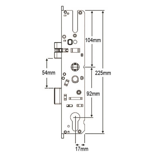 Maco GTS Genuine Multipoint Gearbox - Square Latch Reversal Button- Lift Lever