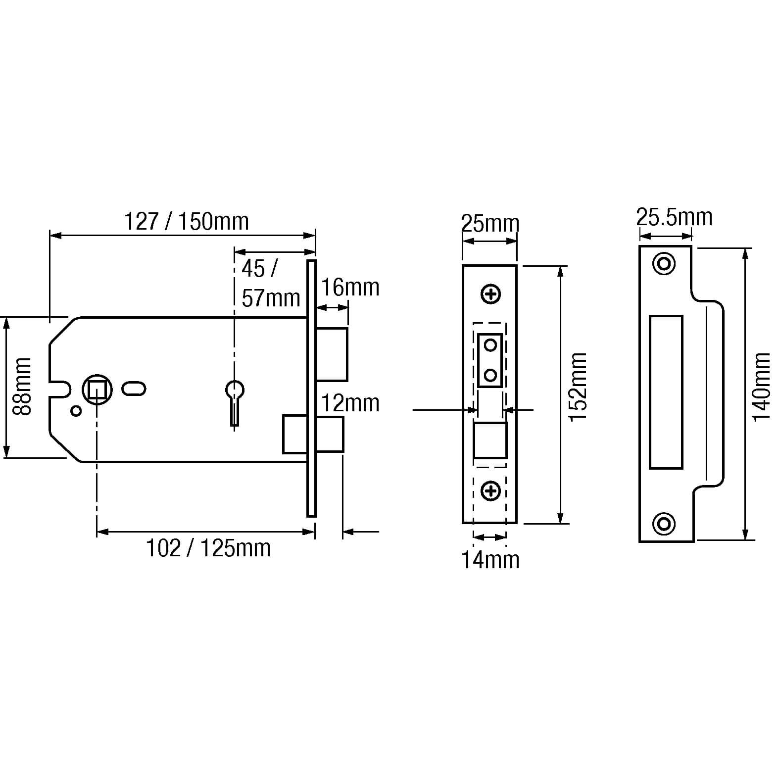 Imperial G5011/G5012 Horizontal Non British Standard 5 Lever Mortice Sashlock