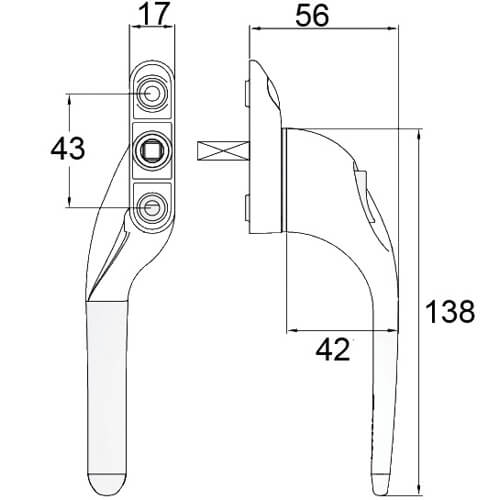 TSS Offset Locking Espag UPVC Window Handles