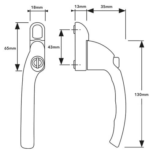 VERSA V-WIN Offset Locking Espag UPVC Window Handles