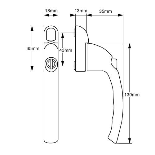 VERSA Retrofit Inline Window Espag Handle