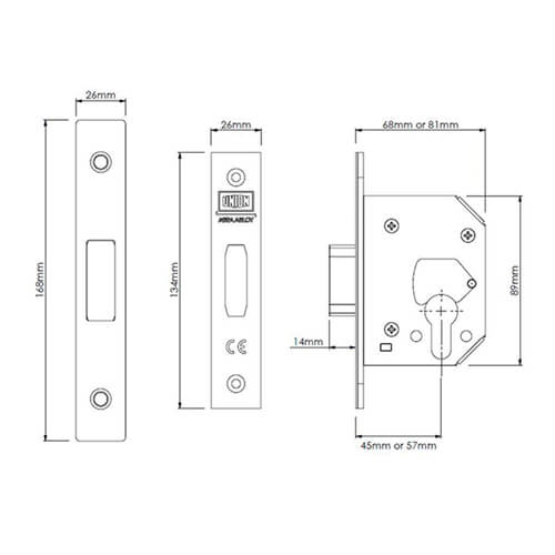 Union 21EU StrongBolt Euro Mortice Deadlock