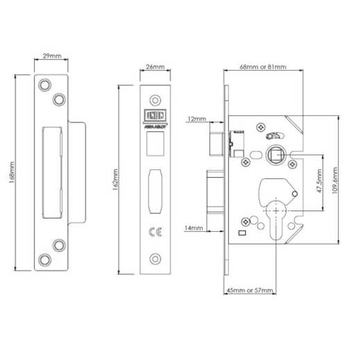 Union 22EU Strongbolt Euro Mortice Sashlock