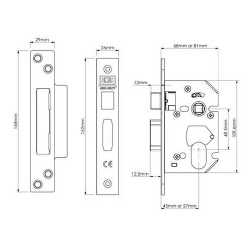 Union 22OV Strongbolt Oval Mortice Sashlock