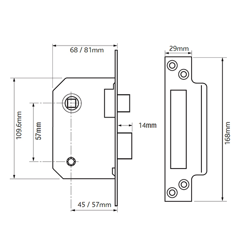 Union 22WC Strongbolt Bathroom Mortice Sashlock
