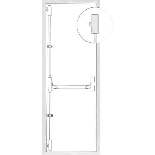 Exidor 522 Two Point EN1125 Push Bar with Horizontal Pullman Latches - For UPVC Panic Exit Doors