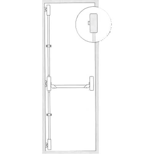 Exidor 523 Three Point EN1125 Push Bar Latch and Horizontal Pullman Latches - For UPVC Panic Exit Doors