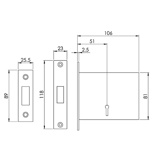 Fire Brigade FB1/FB2 Mortice Deadlock