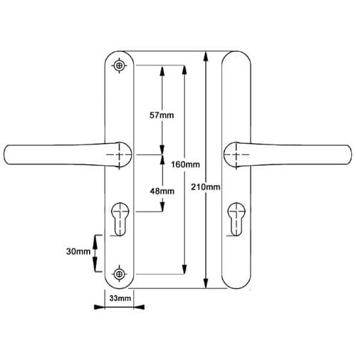 Hoppe Tokyo Lever Lever UPVC Multipoint Door Handles -  48mm PZ Sprung 160mm Screw Centres