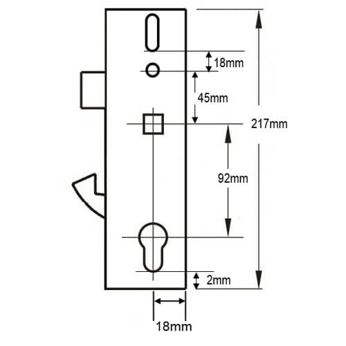 Yale YS170 Doormaster Multipoint Genuine Gearbox - Lift Lever or Split Spindle