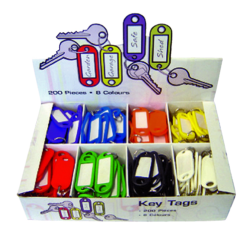 Key Tags with Split Ring Assorted Colours (200)