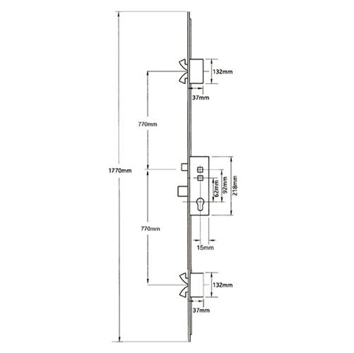 Avocet Timber/Composite Affinity Bastion Latch Deadbolt 4 Hooks Double Spindle Multipoint Door Lock