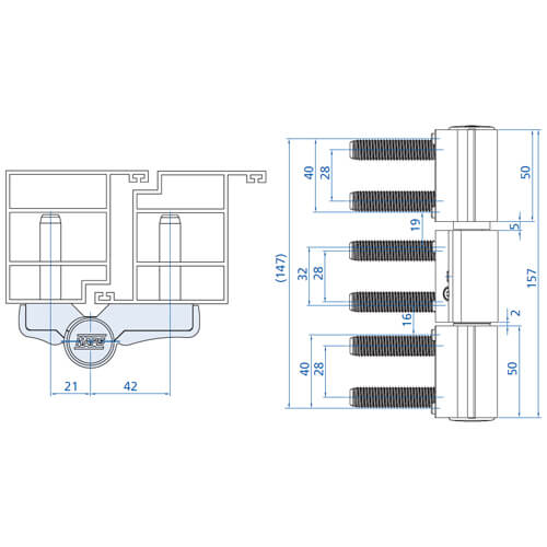 Haps A300 3D 3 Part Flag Hinge for UPVC Doors