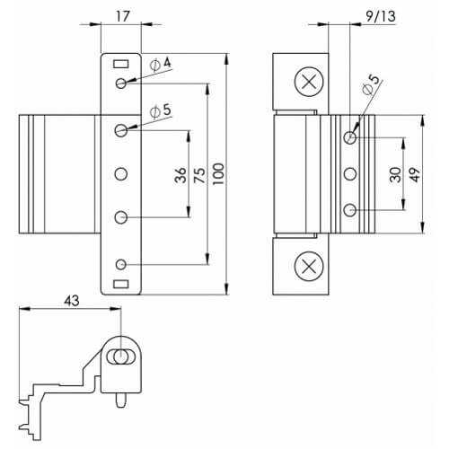 Paddock Neon Rebated Adjustable Butt Hinge for UPVC Doors