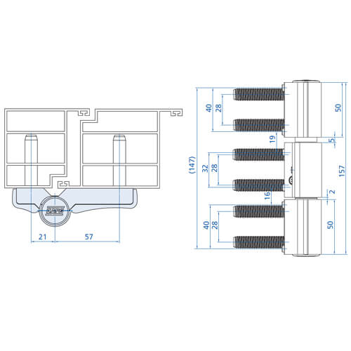 Haps A300 3D 3 Part Flag Hinge for UPVC Doors