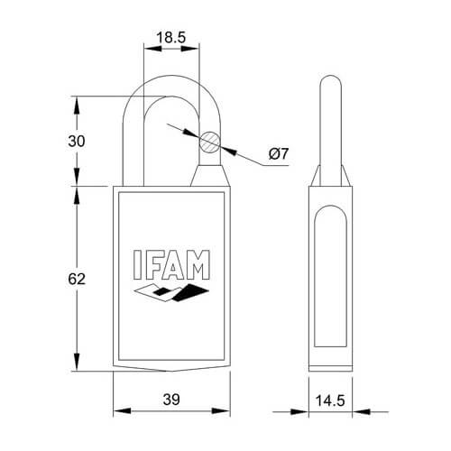 Ifam MAG40 40mm Open Shackle Magnetic Padlock