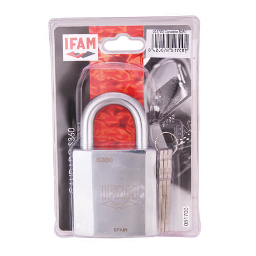 Ifam S360 60mm CEN4 High Security Open Shackle Padlock