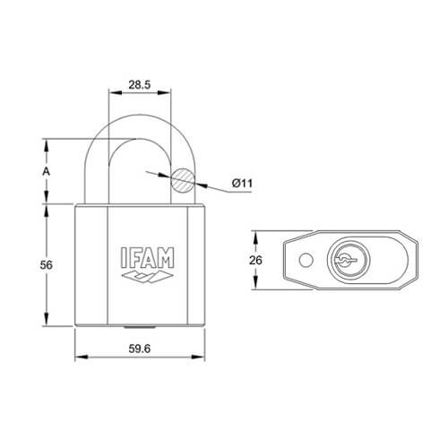 Ifam S360 60mm CEN4 High Security Open Shackle Padlock