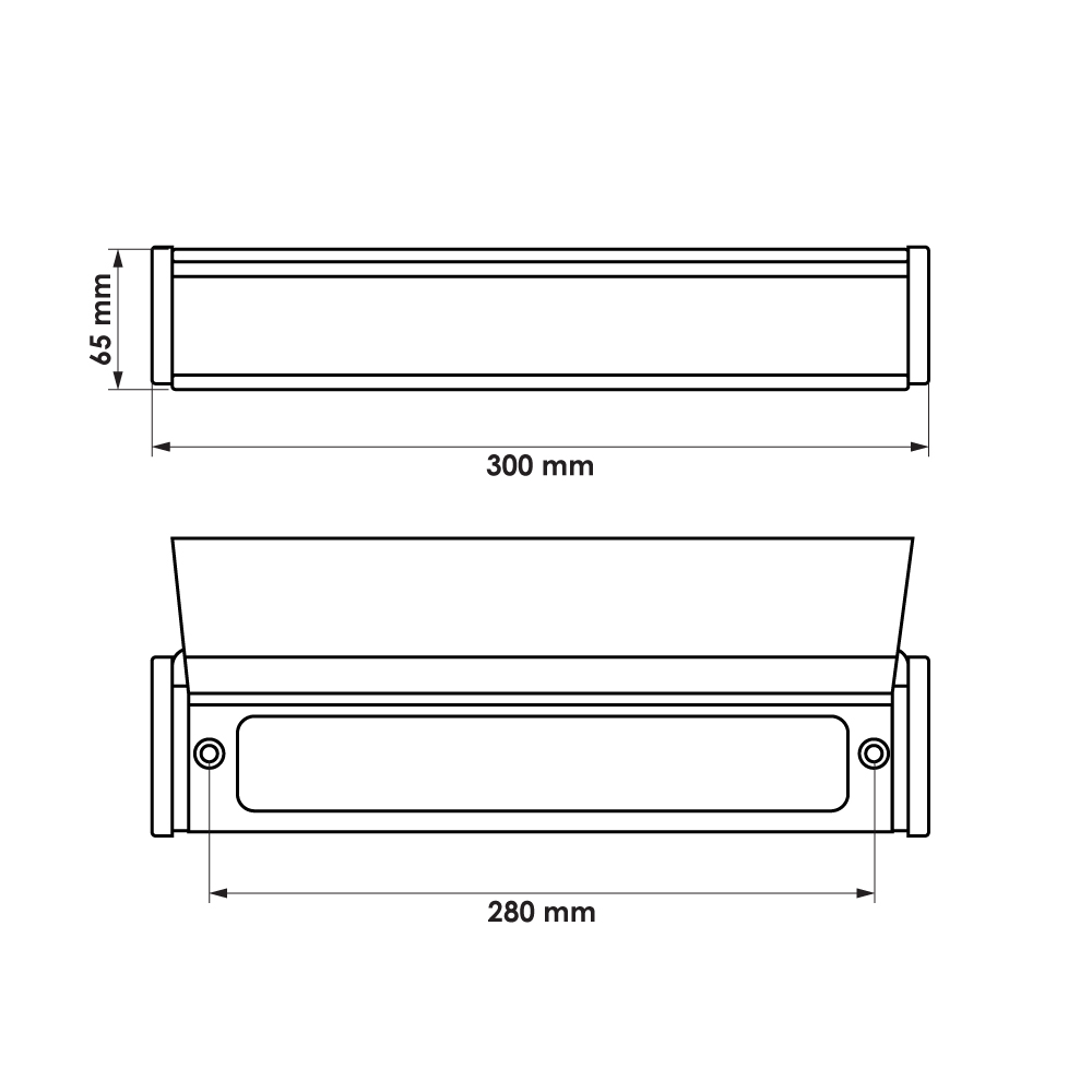 TSS 12" Telescopic Letterplate for UPVC Doors - 40-80mm